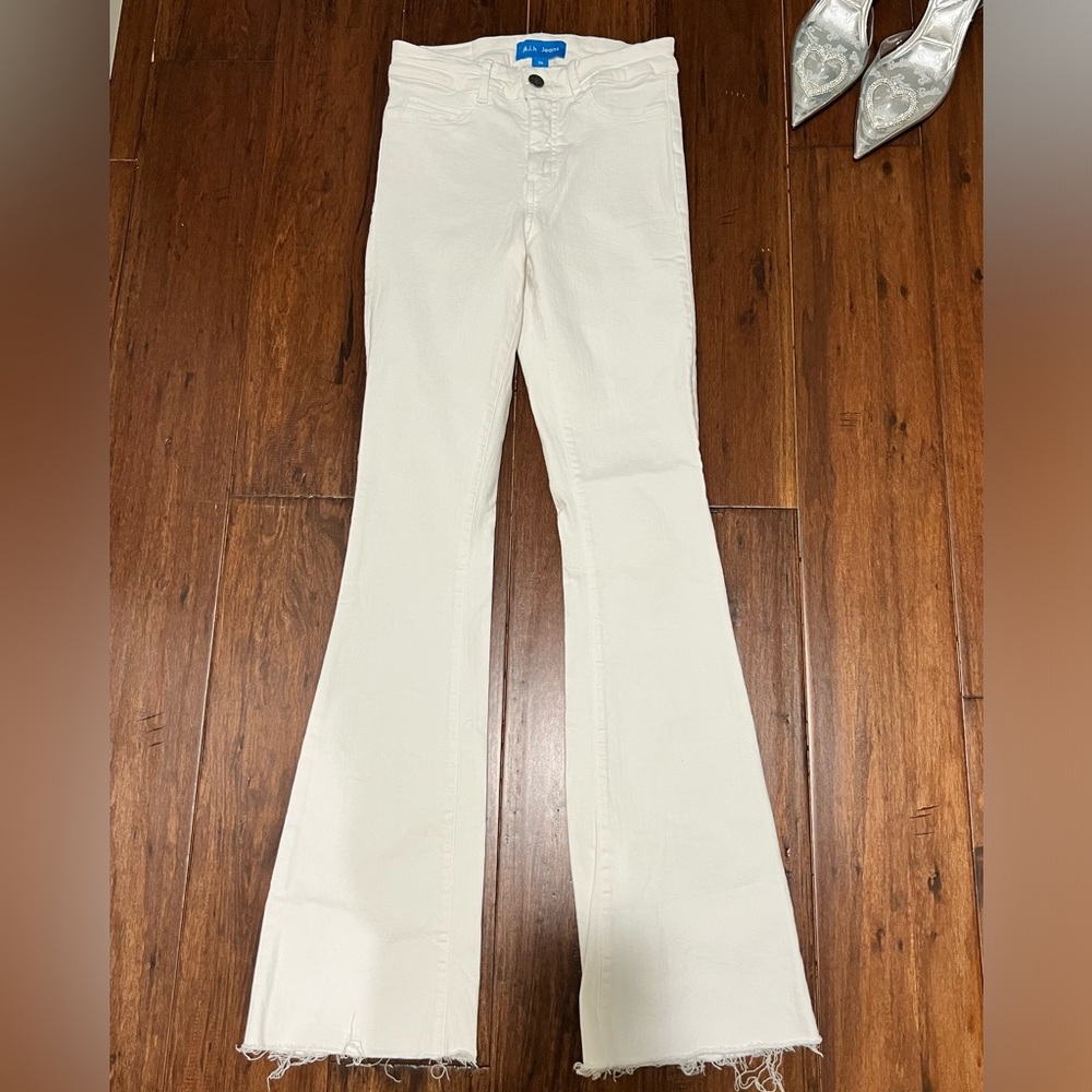 M.i.h. Power White Marakesh Stretch Slim Kick Flare Jean Sz 26